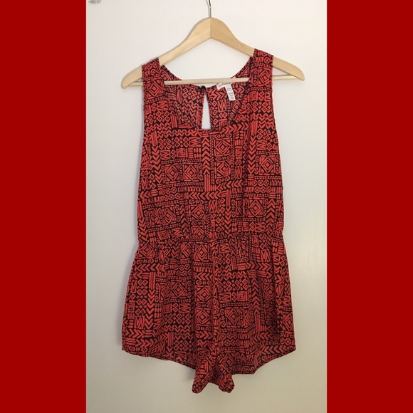 Ambiance Apparel Tribal Print Romper, Size Large - Picture 1 of 5